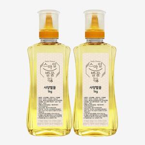 [스마일벌꿀] 국내산 사양벌꿀 1kg(튜브형) x 2개