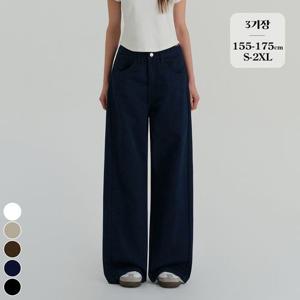 포레스트핏 / (찐코튼38탄) 밴딩 절개 와이드 면 팬츠