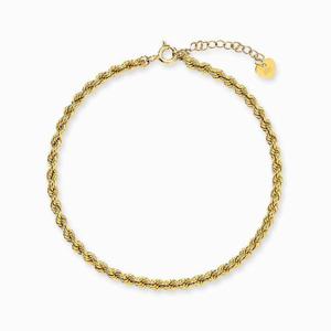 갤러리아_18K 여자 금 팔찌 할로우 로프 체인 대