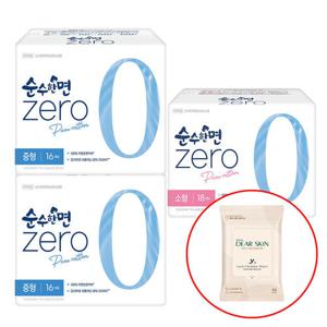 깨끗한나라 순수한면 제로 중형 16개입x2팩+소형18개입+여성청결 티슈 10매