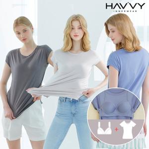 [하비] 인견 브라일체 노브라 반팔티셔츠