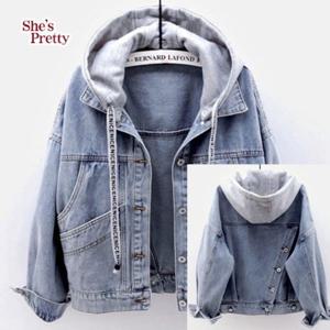 [쉬즈프리티] 크루레이어드후드데님자켓