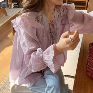 [드넬]라벤더프릴블라우스DWB34238A