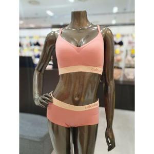 갤러리아_핑크 심리스 무봉제 퓨징 끈타입 브라탑,팬티세트[컬러집] CZWB