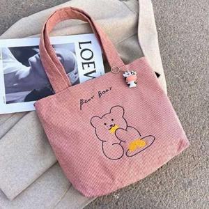 [BZJ59LJ5_49]여자 직장인 보조 가방 캐릭터 골덴 에코