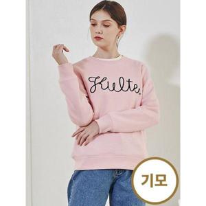 [쿨트]여성 로맨틱 캘리 기모 맨투맨 핑크