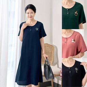 [로즈맘][엄마옷 로즈맘] 청하반팔인견원피스