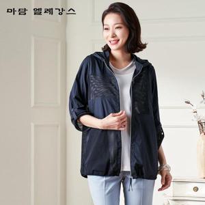 [마담엘레강스][마담엘레강스] 스텔라 후드집업 매쉬배색 점퍼 K221JP01