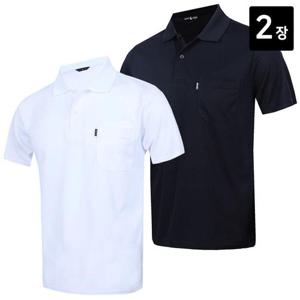 [노블진]Q BR13쿨론카라반팔티 2장세트 남성카라티셔츠 반팔 여름작업복 쿨론 피케셔츠