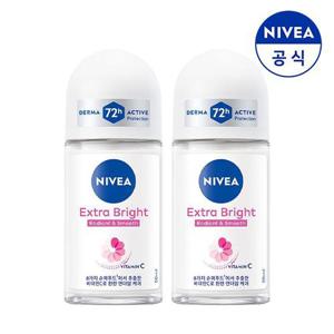 니베아 데오드란트 롤온 엑스트라 브라이트 50ml X2개