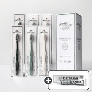 영국왕실 납품 브랜드 디알해리스 클래식 초극세모 칫솔 1세트(6개입)+디알해리스 치약 60g 1개