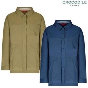 [크로커다일레이디]크로커다일레이디 (CLEMJP206) 펀칭 믹스 사파리 집업 점퍼_GN