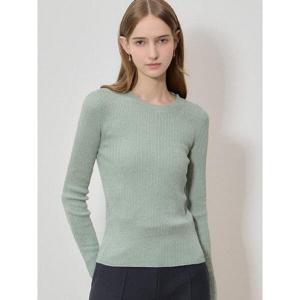 [쉬즈미스][쉬즈미스(SHESMISS)] 뉴트럴 모던 라운드넥 리브 니트 (택가격 118000원)