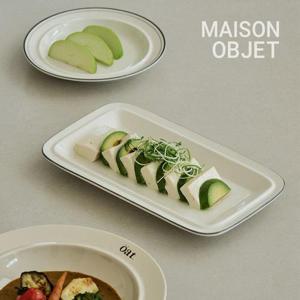 윤도자기 코지 직사각 접시