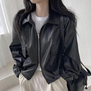 [끌레아]여성 투웨이 가죽 라이더 자켓 인조 레더 점퍼 간절기