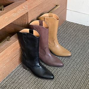 멜팅브라운 / 여성 모던 웨스턴 미들 부츠 가을 미들부츠 3color