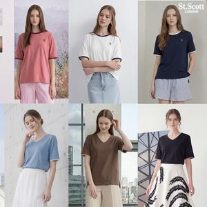 [10%할인+10%적립][St.Scott] 세인트 26SS 글로우 오가닉 코튼 블렌디드 라인 티셔츠 6종(여)
