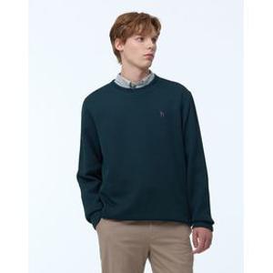 [24FW] [반값세일][스테디셀러] 그린 짜임 면 맨투맨티셔츠 WHTS4D446E3