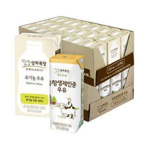 [APP전용] 상하 유기농 멸균 우유 200ml 24팩 + 무항생 125ml 24팩 (총 48팩)
