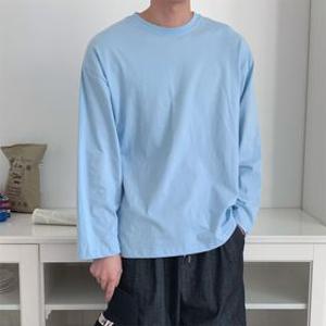 [패션플러스][옷자락]남자 20컬러 편한티 박시핏 얇은긴팔 코튼티 민무늬 티셔츠