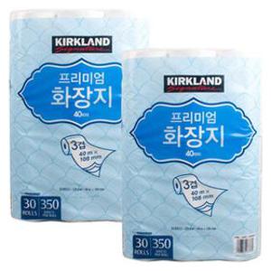 커클랜드 프리미엄 화장지 3겹 30롤 2개 롤휴지 두루마리