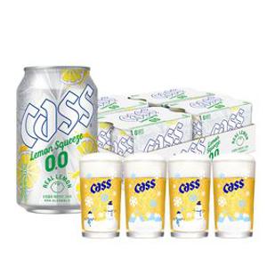 카스 0.0 레몬스퀴즈 제로 330ml x 24캔+윈터잔 4개 증정 논알콜 무알콜맥주맛