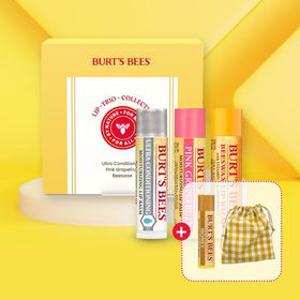 [버츠비공식] 버츠비 립콜렉션 트리오 세트(+립밤 랜덤,체크 파우치 증정)