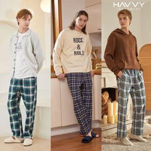 [1+1] 남성 플란넬 파자마 9부바지 색상랜덤 2종세트