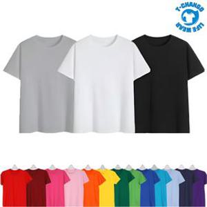 100%순면 성인 남녀공용 라운드 반팔 면티 단체티 기본 레이어드 무지 티셔츠 홀복