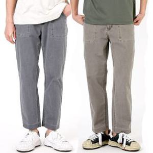 [비브레이커스]남자 여름 린넨라이크 퍼티그 팬츠 밴딩 테이퍼드 피그먼트 워싱 바지 VS65