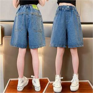 피피진청밴딩4부팬츠 여아 청반바지 아동 4부데님 여름 초등 주니어 팬츠