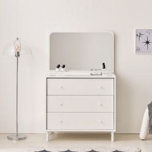 [보루네오] 마르체 폴라 E0자재 3단 서랍장 800+스탠딩 화장대 거울 BOW525