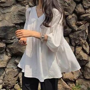 여리여리한  에이미-V퍼프블라우스 1+1상품