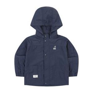 뉴 오버핏 후드 나일론 윈드브레이커 QB 0002 네이비