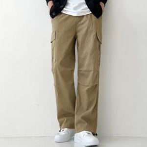남자 M 스판 스트링 카고 와이드 팬츠 290 신축성좋은 데일리 건빵바지