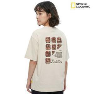 크로우 유니 COOL MAX 바르셀로나 그래픽 세미오버핏 반팔 티셔츠 N252UTS091