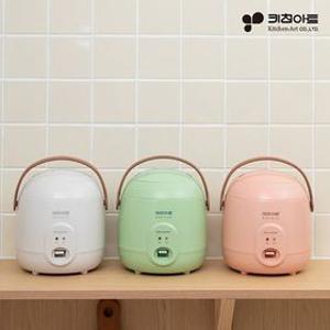키친아트 KC-200MY 일반밥솥 1인용 크림/멜론 미니 전기밥솥 소형