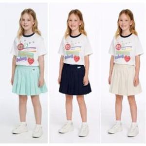 베네통키즈 크롭티셔츠플리츠/치마레깅스