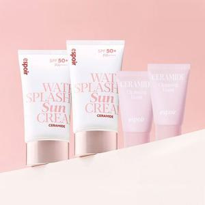 [APP전용][BEST] 워터 스플래쉬 선크림 세라마이드 1+1 기획(선크림 60ml 2개 + 클렌징 폼 2개)+선크림 20ml 추가 증정