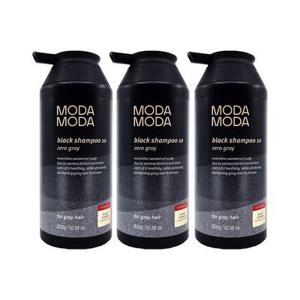 모다모다 제로 그레이 블랙 샴푸 10 300g 3개 탈모 새치 염색