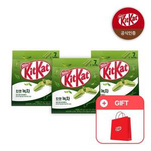 (2+1) 킷캣 미니 녹차 17g 7개입 x 3팩 (+킷캣 쇼핑백 증정)