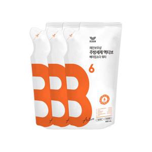 레인보우샵 주방세제 베이킹소다 워터 액티브 400ml 리필 3개 총 1.2L