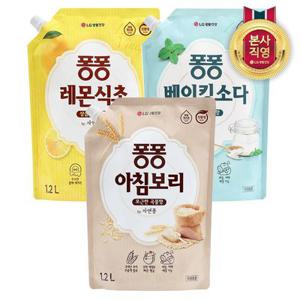 퐁퐁 베이킹소다/레몬식초/아침보리 설거지 주방세제 리필 1.2L x5개