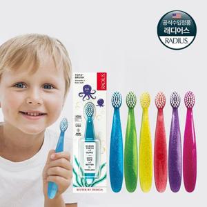 래디어스 토츠 6개 세트 아기 유아 칫솔 2단계(색상 혼합)