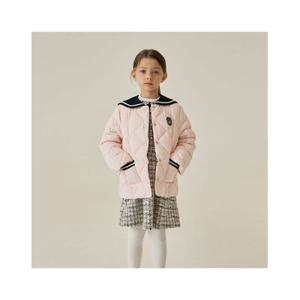 [닥스리틀] 니트카라 중경량 다운점퍼 라이트핑크 아동 방한 아우터