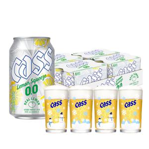 카스 0.0 레몬스퀴즈 제로 330ml x 24캔+윈터잔 4개 증정 논알콜 무알콜맥주맛