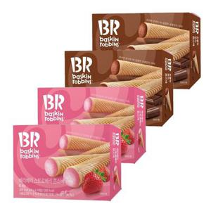 배스킨라빈스 콘스낵 스트로베리/초콜릿무스 2종 54g x 4박스