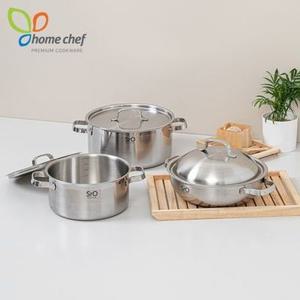 [홈셰프] SrO 통3중 스텐 냄비3종세트(D형)