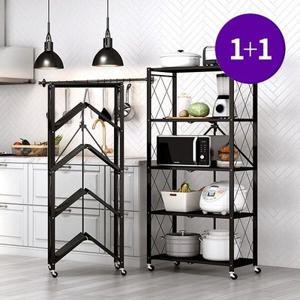 [유씨엠] [플러스4%쿠폰]롯데홈쇼핑단독1+1 버니 원터치 5단 폴딩선반