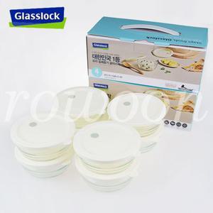 글라스락 스팀볼 원형 310ml 4p+4p 8조세트 냉동밥 밥보관 전자렌지용